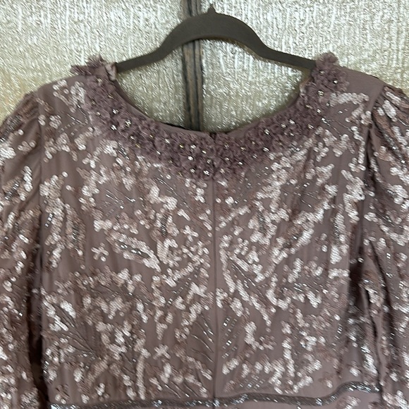 Mac Duggal EMBELLISHED HIGH NECK PUFF SLEEVE FITTED DRESS size 16 NEW $498 - Picture 11 of 16